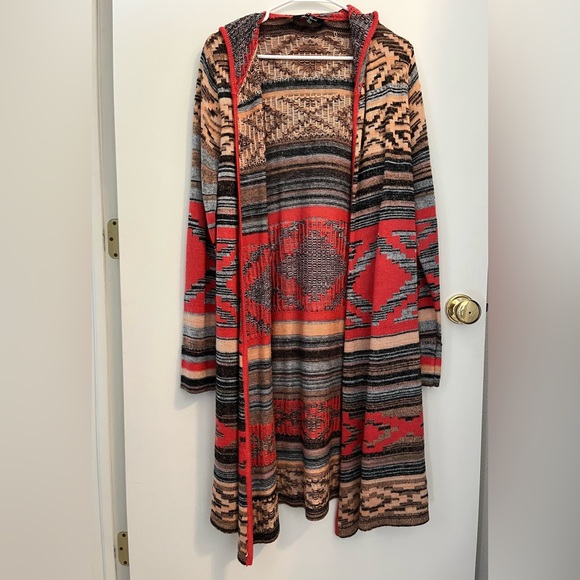 Anne French Sweaters - Long Aztec Cardigan